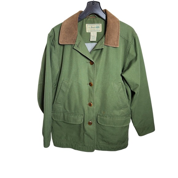 L.L. Bean Jackets & Blazers - Vintage L.L. Bean Chore Jacket Petite Large Corduroy Barn Utility Coat Lined